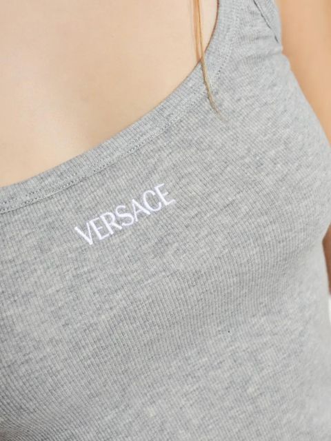 Versace logo ribbed dress - Grey