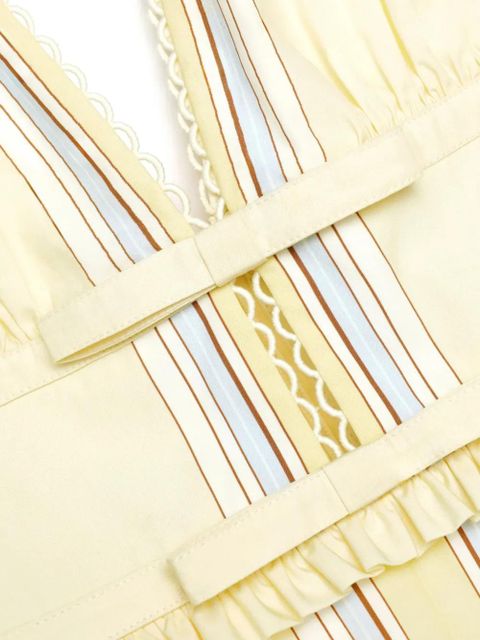 Self-Portrait floral-print ruffled midi dress - Yellow