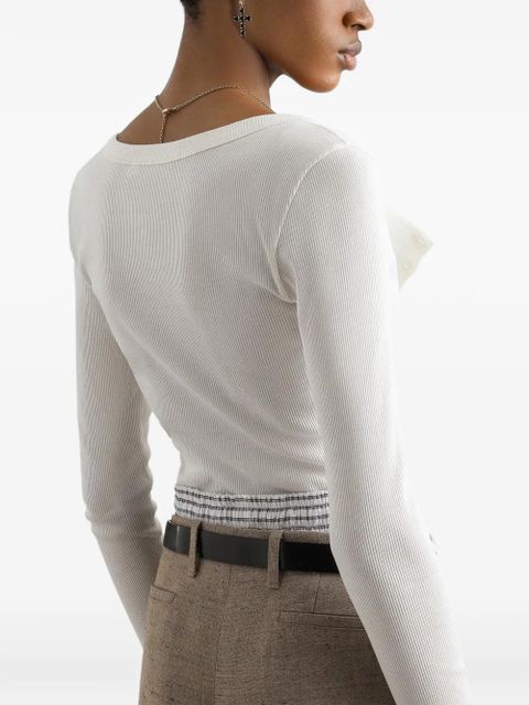 Dolce & Gabbana ribbed cotton serafino T-shirt - White