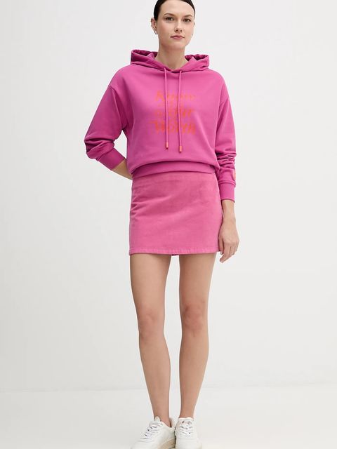 United Colors of Benetton spódnica sztruksowa kolor różowy mini prosta 41ULD005B - zdjęcie produktu nr 2