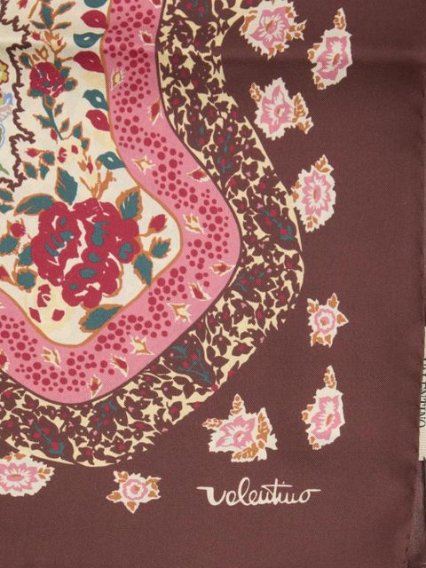 Valentino Garavani floral-print scarf - Brown - zdjęcie produktu nr 2