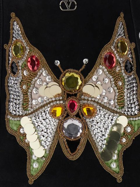 Valentino Garavani eyelet-embelishment fringed-hem shoulder bag - Black - zdjęcie produktu nr 2