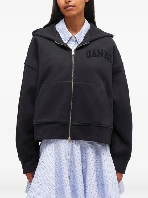 GANNI zip-up hoodie - Black