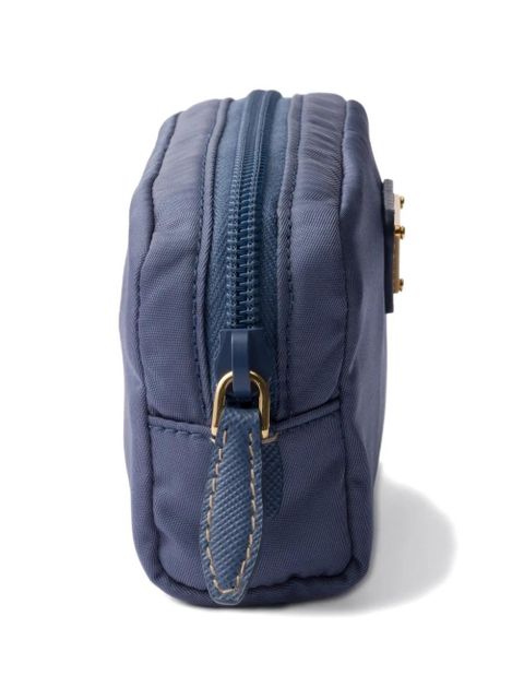 Prada zipper logo make up bags - Blue