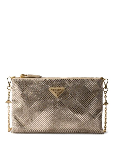 Prada mini crystal-studded clutch bag - Neutrals - zdjęcie produktu nr 1