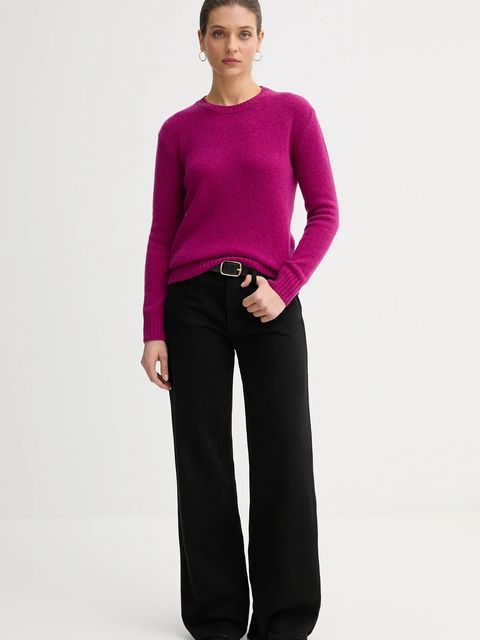 United Colors of Benetton sweter wełniany damski kolor fioletowy lekki - zdjęcie produktu nr 2