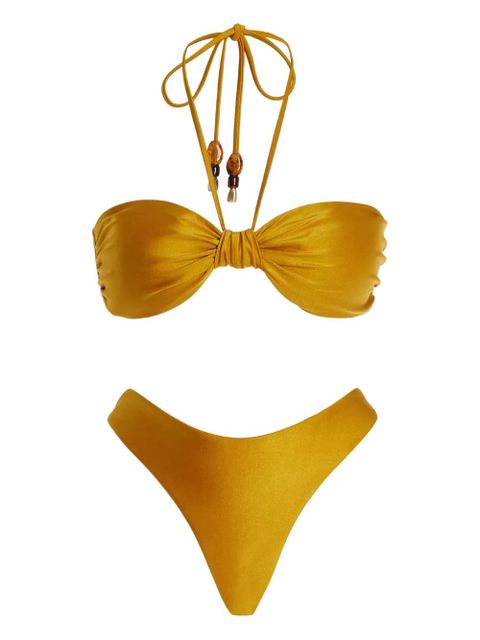 ZIMMERMANN knotted halterneck bikini - Yellow - zdjęcie produktu nr 1