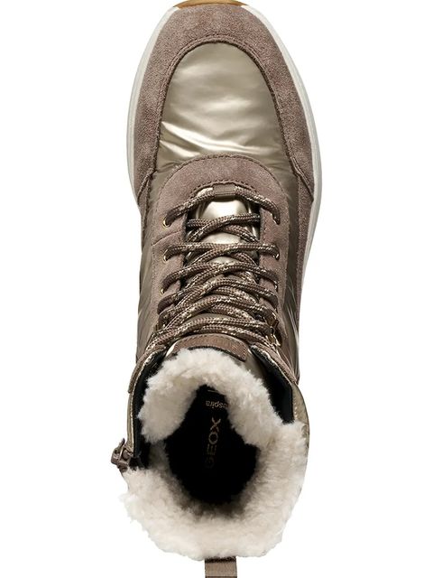 Geox botki D SPHERICA ACTIF X2 damskie kolor brązowy na płaskim obcasie ocieplone D46WPA 0FU22 C6172