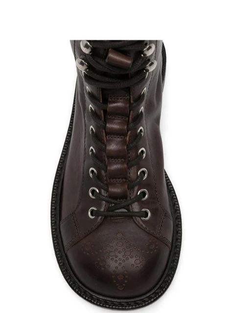 Versace lace-up brogue boots - Brown