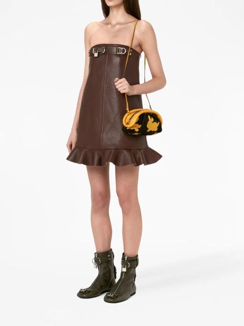 JW Anderson padlock-detail leather minidress - Brown