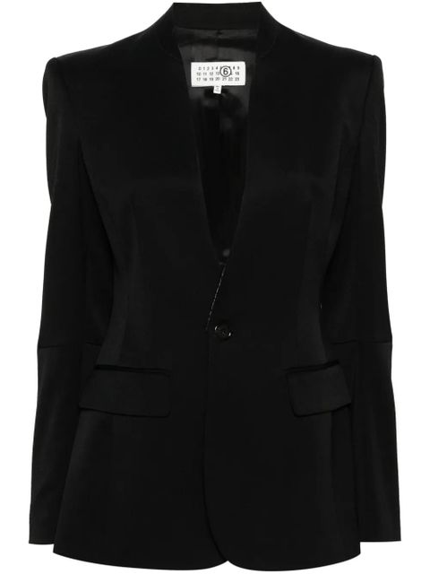 MM6 Maison Margiela contrast-stitching single-breasted blazer - Black - zdjęcie produktu nr 1