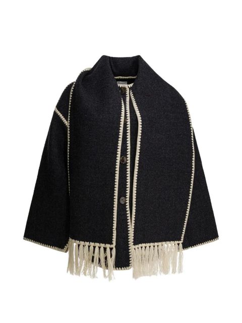 TOTEME fringe trim coat - Black - zdjęcie produktu nr 1