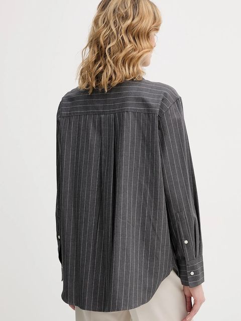 Tommy Hilfiger koszula bawełniana damska kolor szary regular z kołnierzykiem klasycznym WW0WW46851 - zdjęcie produktu nr 2