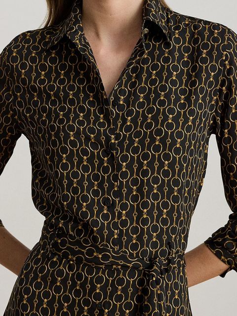 Lauren Ralph Lauren sukienka kolor czarny midi rozkloszowana 200979912