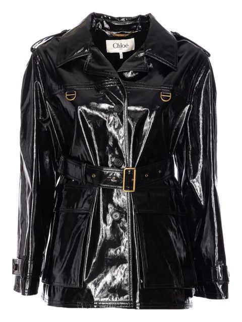 Chloé belted patent jacket - Black - zdjęcie produktu nr 1