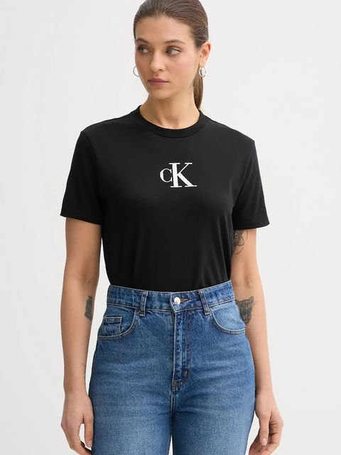 Calvin Klein Jeans t-shirt bawełniany damski kolor czarny LV047E804G - zdjęcie produktu nr 1