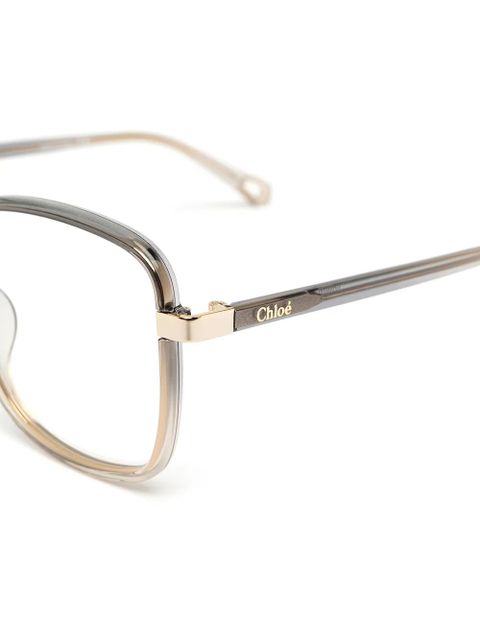 Chloé Eyewear oversize rounded-square frames - Gold