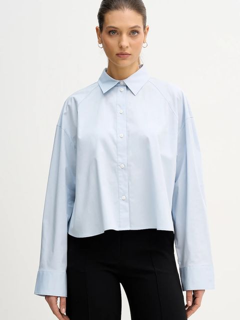 Calvin Klein Jeans koszula damska kolor niebieski relaxed z kołnierzykiem klasycznym LV047C141G - zdjęcie produktu nr 1