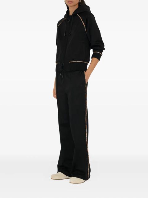 Burberry check-pattern trim track pants - Black