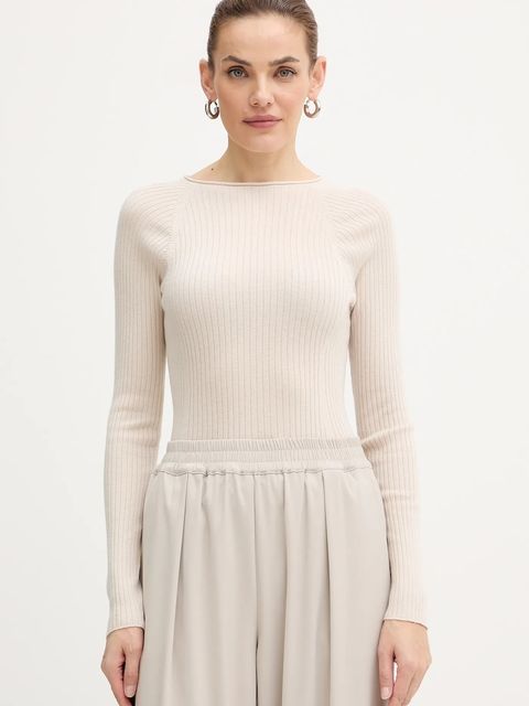 MAX&Co. sweter wełniany damski kolor beżowy lekki 2526366134200 - zdjęcie produktu nr 1