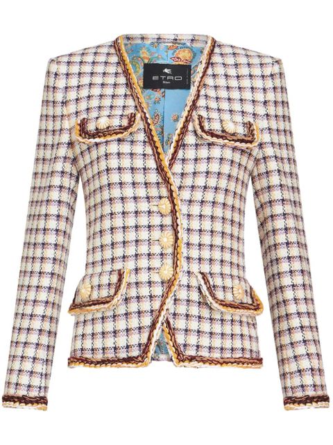 ETRO check-jacquard cotton-blend jacket - White - zdjęcie produktu nr 1