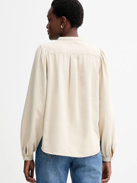 Rag & Bone koszula damska kolor beżowy regular ze stójką RJ0225FSUSS