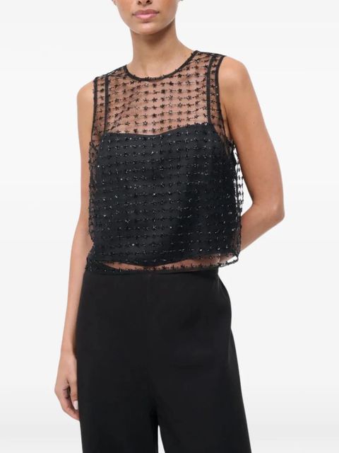 STAUD Seraphina star-embellished top - Black