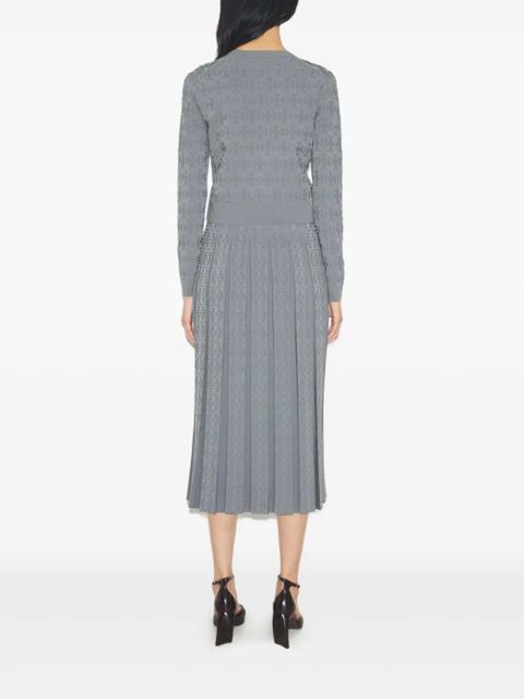 Tory Burch T-monogram midi pleated skirt - Grey