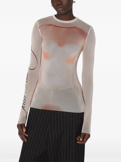 Jean Paul Gaultier silhouette-print T-shirt - Pink