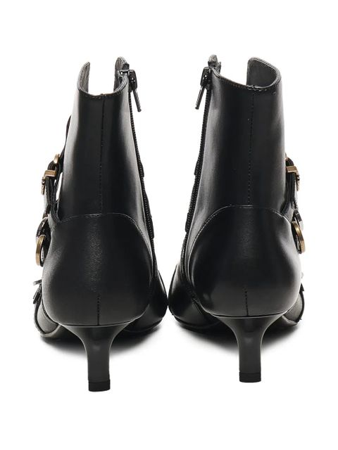 PINKO buckle-detail pointed-toe boots - Black