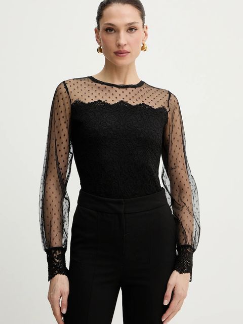 Morgan body damska kolor czarny gładka TAIEN - zdjęcie produktu nr 1