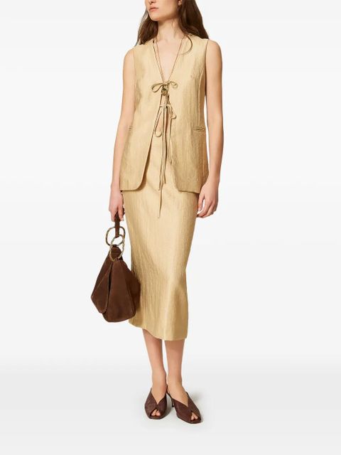 TWINSET slit midi skirt - Neutrals - zdjęcie produktu nr 2