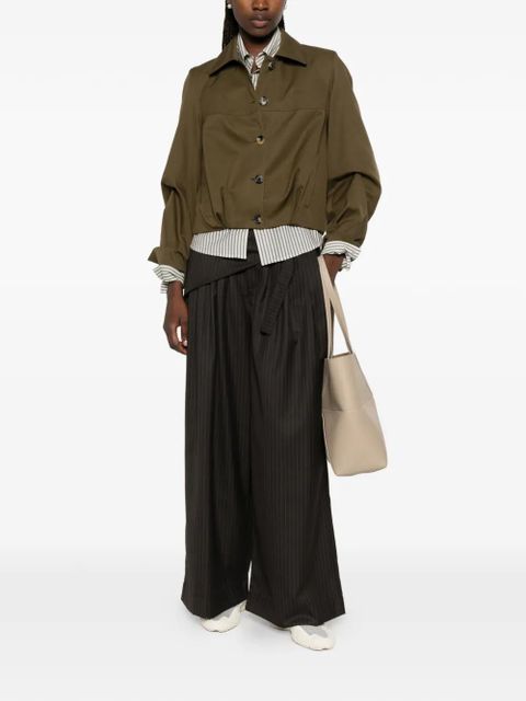 LOEWE Anagram-embroidered cropped jacket - Brown - zdjęcie produktu nr 2