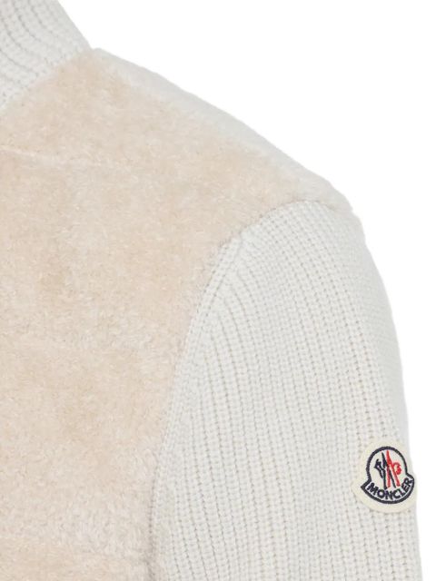 Moncler padded teddy wool zip-up cardigan - Neutrals