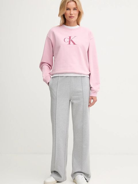 Calvin Klein Jeans bluza damska kolor różowy z nadrukiem LV047B234G - zdjęcie produktu nr 2