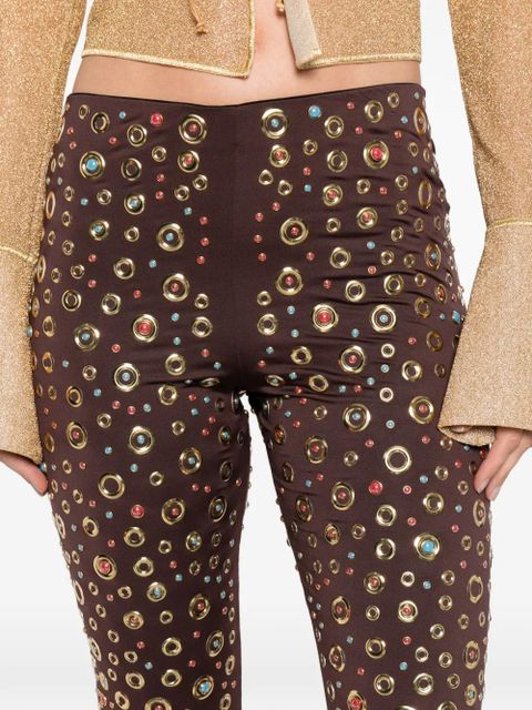 Oséree embellished flared trousers - Brown