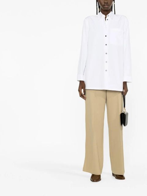 Jil Sander long-sleeved patch pocket shirt - White