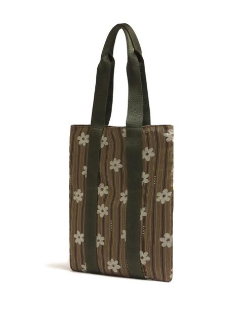 Marni floral striped tote bag - Brown - zdjęcie produktu nr 2