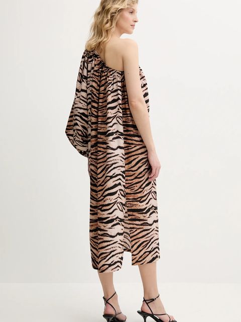 The Sleeper sukienka bawełniana kolor brązowy midi oversize GADR06A003N