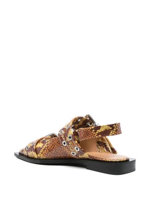 GANNI animal-print ballet flats - Neutrals