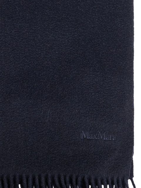 Max Mara logo-embroidered cashmere scarf - Blue