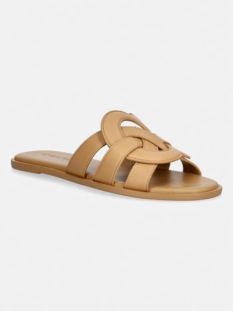 Coach klapki z odkrytymi palcami damskie skórzane Lena Leather Slide Sandal - zdjęcie produktu nr 1