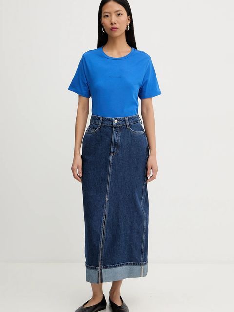 Marc O'Polo spódnica jeansowa kolor granatowy midi prosta 5000007883 - zdjęcie produktu nr 2