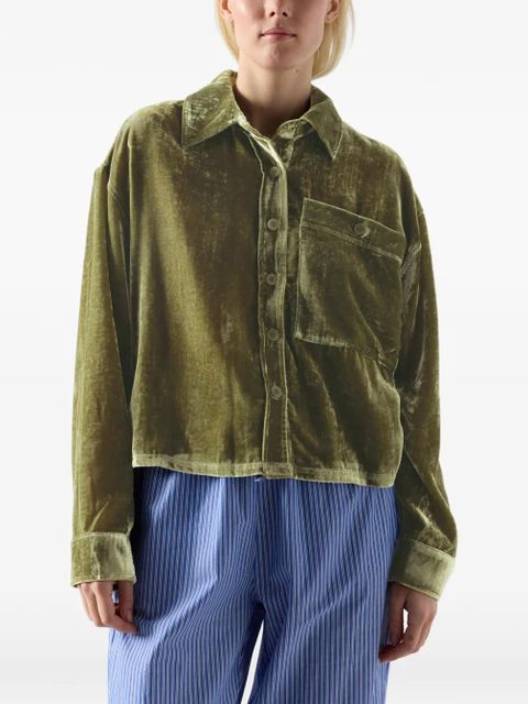 American Vintage Ankaz velvet shirt - Green