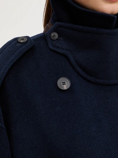 MAX&Co. płaszcz wełniany kolor granatowy 2526016013200