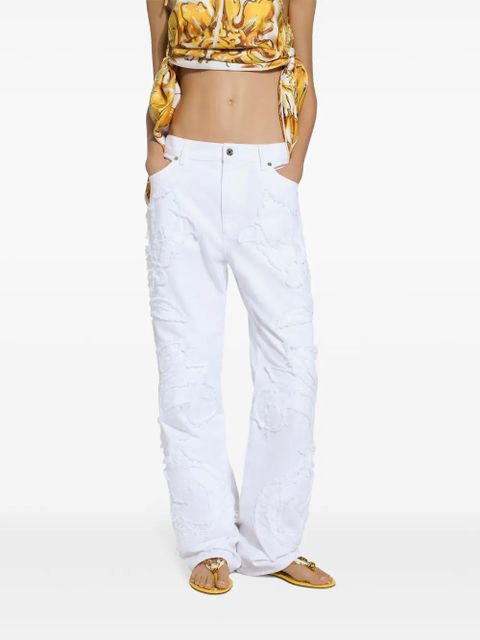 Dolce & Gabbana logo-patch boyfriend jeans - White