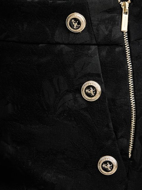 Morgan spodnie damskie kolor czarny proste high waist PFILA.F