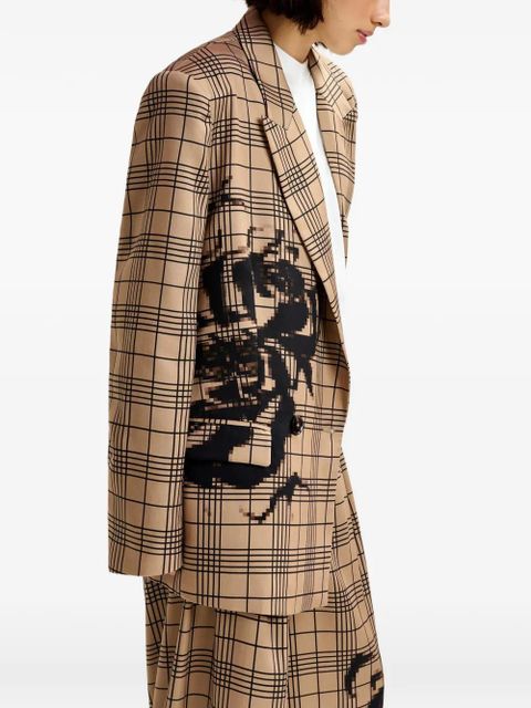 Essentiel Antwerp Juliana checked-print double-breasted blazer - Neutrals