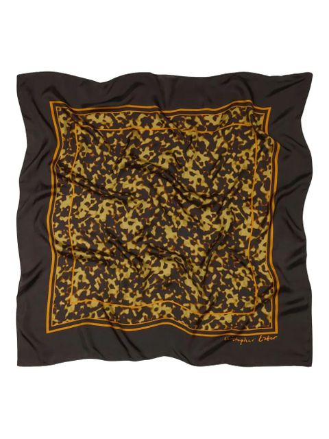Christopher Esber bordered silk scarf - Brown - zdjęcie produktu nr 1