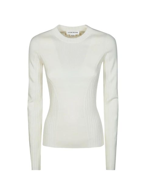 Victoria Beckham long-sleeve ribbed T-shirt - Neutrals - zdjęcie produktu nr 1